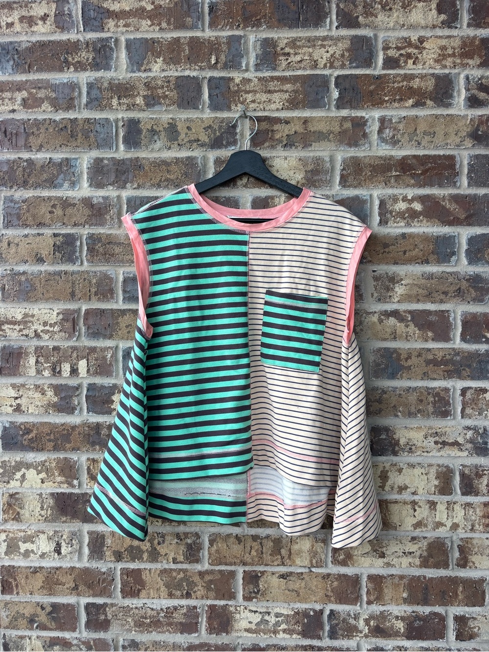 NWT Davi & Dani Color Block Striped Oversized Tunic Top M